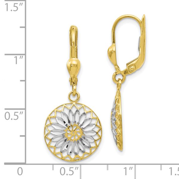 Leslie's 10K w/White Rhodium Polished Leverback Earrings - Image 4