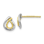 Leslie's 10K w/White Rhodium Polished Post Earrings