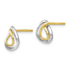 Leslie's 10K w/White Rhodium Polished Post Earrings - Image 2