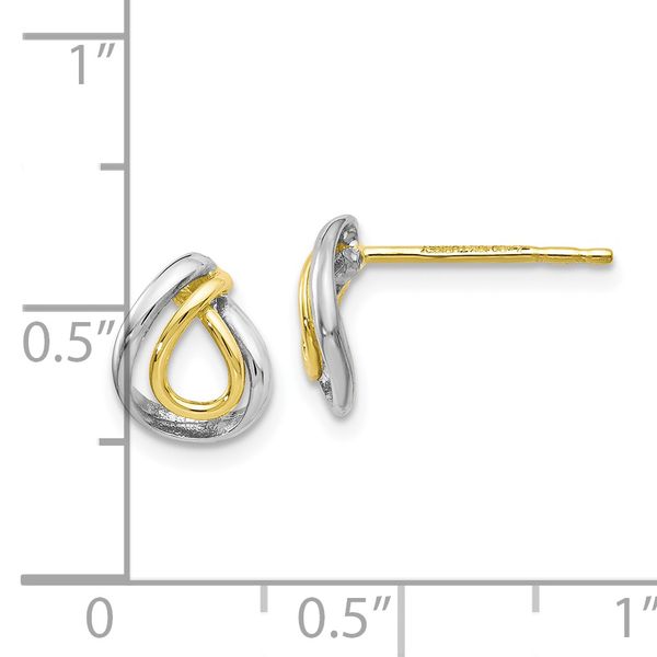 Leslie's 10K w/White Rhodium Polished Post Earrings - Image 4