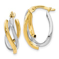 Leslie's 10K Two-tone Polished Twisted Hoop Earrings