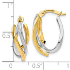 Leslie's 10K Two-tone Polished Twisted Hoop Earrings - Image 4