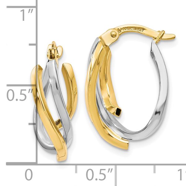 Leslie's 10K Two-tone Polished Twisted Hoop Earrings - Image 4