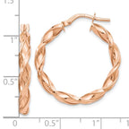 Leslie's 10K Rose Gold Polished Twisted Hoop Earrings - Image 3