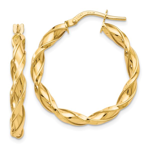 Leslie's 10K Polished Twisted Hoop Earrings