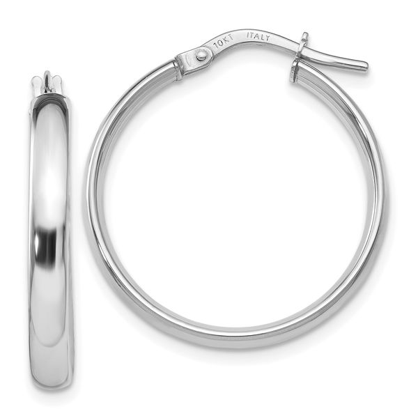 Leslie's 10K White Gold Polished Hoop Earrings