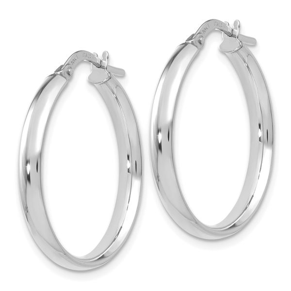 Leslie's 10K White Gold Polished Hoop Earrings - Image 2
