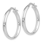 Leslie's 10K White Gold Polished Hoop Earrings - Image 2