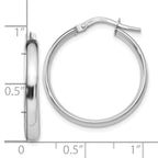 Leslie's 10K White Gold Polished Hoop Earrings - Image 3