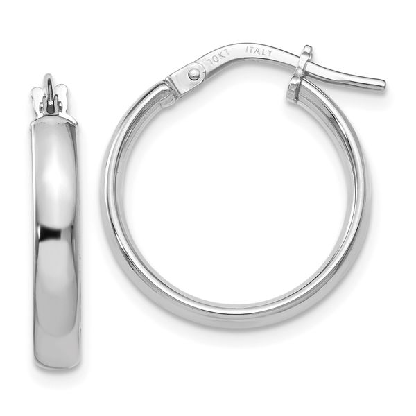 Leslie's 10K White Gold Polished Hoop Earrings