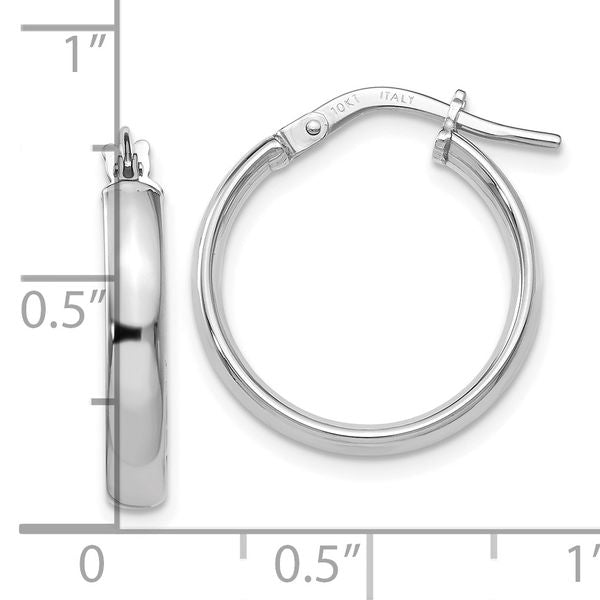Leslie's 10K White Gold Polished Hoop Earrings - Image 3