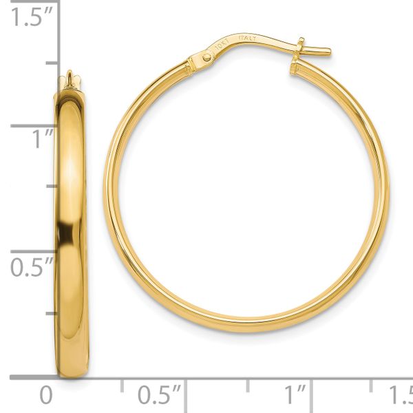 Leslie's 10K Gold Polished Hoop Earrings - Image 4