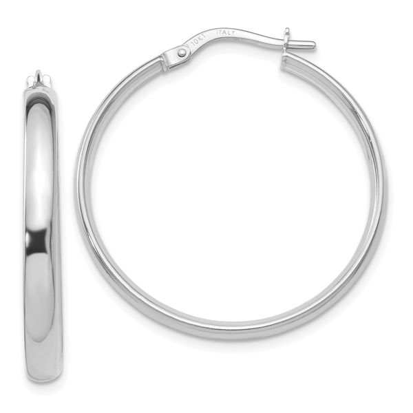 Leslie's 10K White Gold Polished Hoop Earrings