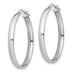 Leslie's 10K White Gold Polished Hoop Earrings - Image 2