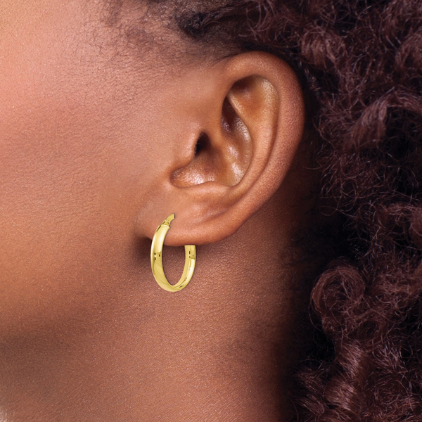 Leslie's 10K Gold Polished Hoop Earrings - Image 3