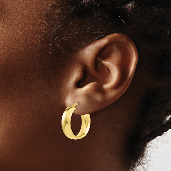 Leslie's 10K Gold Polished Hoop Earrings - Image 3