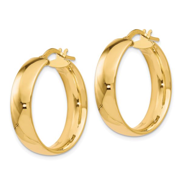 Leslie's 10K 6mm Polished Hoop Earrings - Image 2