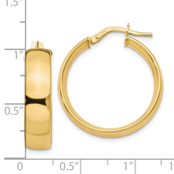 Leslie's 10K 6mm Polished Hoop Earrings - Image 4