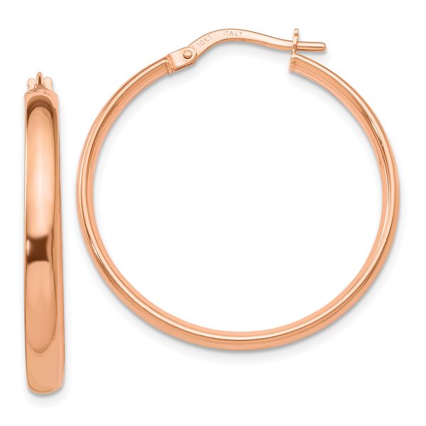 Leslie's 10K Rose Gold Polished Hoop Earrings