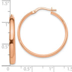 Leslie's 10K Rose Gold Polished Hoop Earrings - Image 4