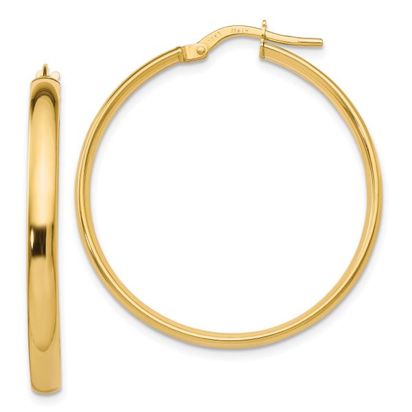 10K Polished Hoop Earrings