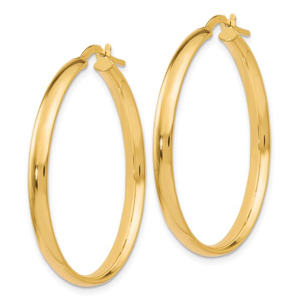 10K Polished Hoop Earrings - Image 2