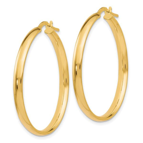 10K Polished Hoop Earrings - Image 2