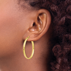 10K Polished Hoop Earrings - Image 3