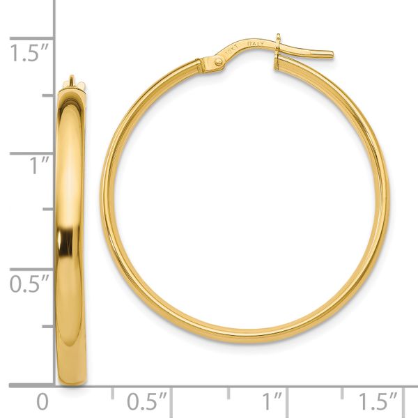 10K Polished Hoop Earrings - Image 4