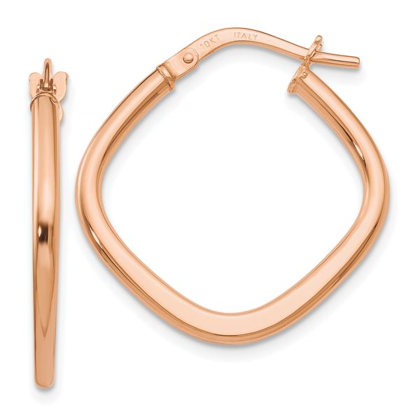 Leslie's 10K Rose Gold Polished Square Hoop Earrings