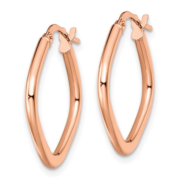 Leslie's 10K Rose Gold Polished Square Hoop Earrings - Image 2