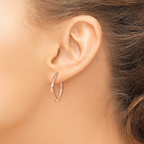 Leslie's 10K Rose Gold Polished Square Hoop Earrings - Image 4