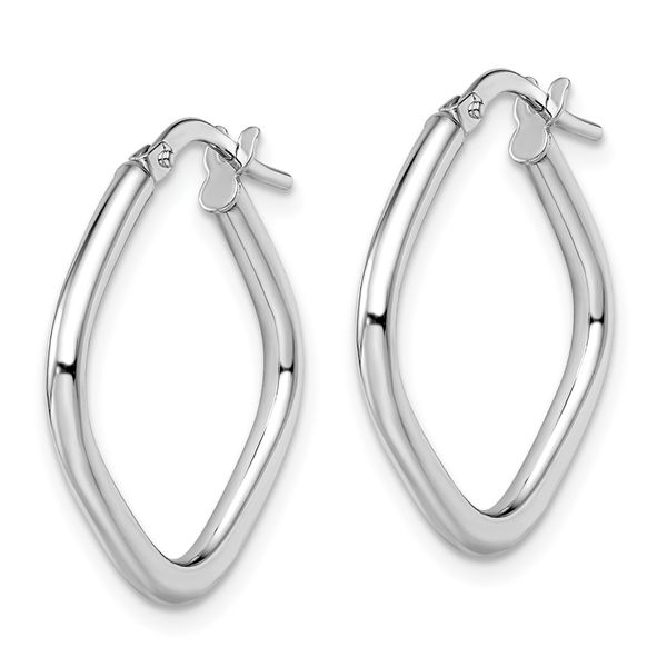 Leslie's 10K White Gold Polished Square Hoop Earrings - Image 2