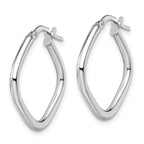 Leslie's 10K White Gold Polished Square Hoop Earrings - Image 2