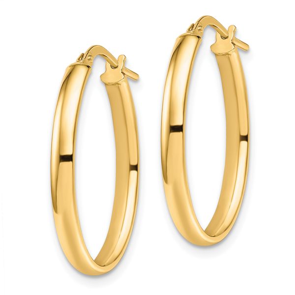 Leslie's 10K Polished Oval Hoop Earrings - Image 2