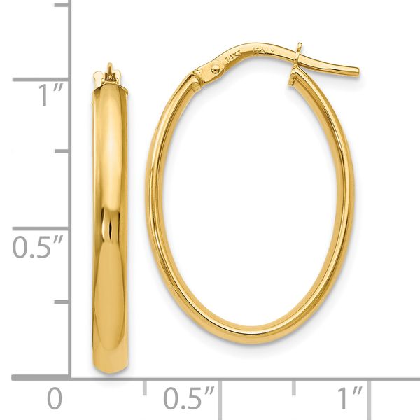 Leslie's 10K Polished Oval Hoop Earrings - Image 3