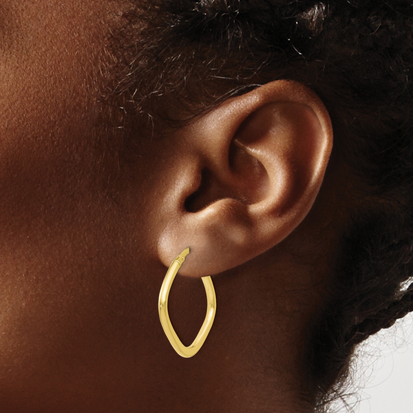 Leslie's 10K Polished Square Hoop Earrings - Image 3