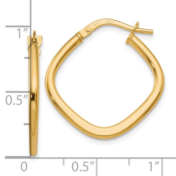 Leslie's 10K Polished Square Hoop Earrings - Image 4