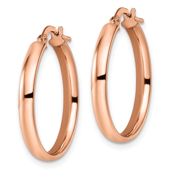 Leslie's 10K Rose Gold Polished Hoop Earrings - Image 2