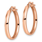 Leslie's 10K Rose Gold Polished Hoop Earrings - Image 2
