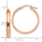 Leslie's 10K Rose Gold Polished Hoop Earrings - Image 3