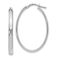 Leslie's 10K White Gold Polished Oval Hoop Earrings
