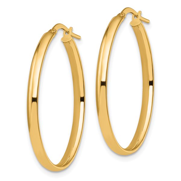 Leslie's 10K Polished Oval Hoop Earrings - Image 2
