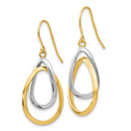 Leslie's 10K Two-tone Polished Shepherd Hook Dangle Earrings - Image 2