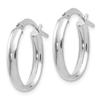 Leslie's 10K Polished White Gold Hoop Earrings - Image 2