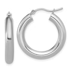 Leslie's 10K White Gold Polished Lightweight Hoop Earrings