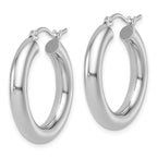 Leslie's 10K White Gold Polished Lightweight Hoop Earrings - Image 2
