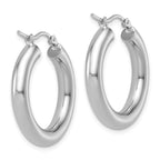 Leslie's 10K White Gold Polished Lightweight Hoop Earrings - Image 4