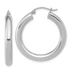 Leslie's 10K White Gold Polished Lightweight Hoop Earrings