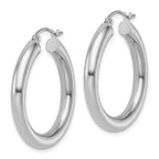 Leslie's 10K White Gold Polished Lightweight Hoop Earrings - Image 2